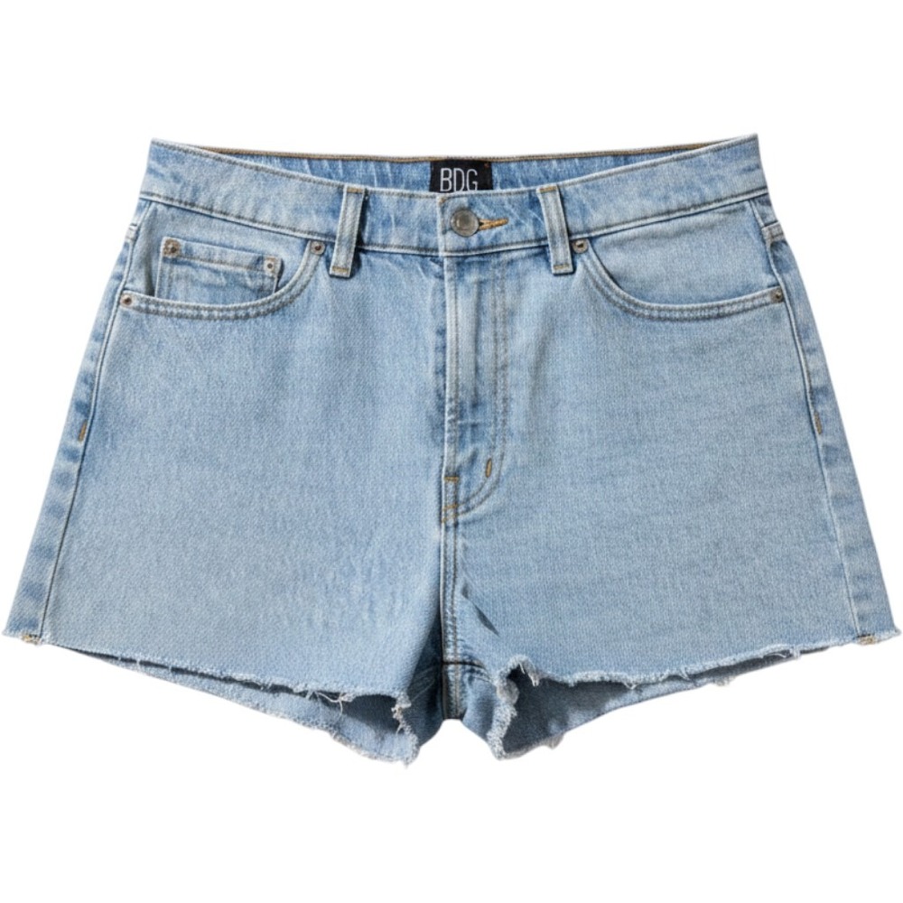 BDG Urban Outfitters Girlfriend High Rise Denim Shorts Light Wash Cutoff Size 28